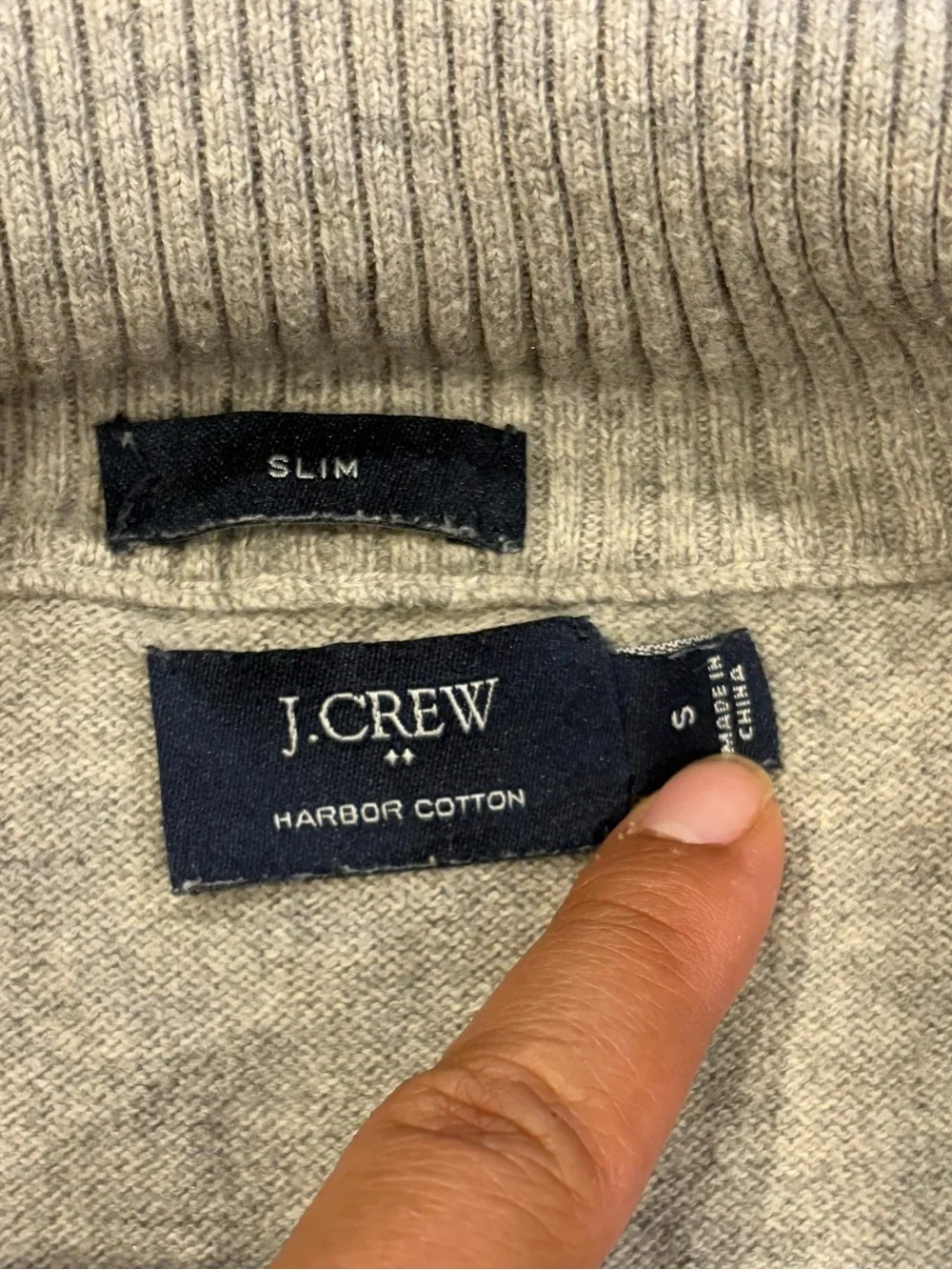 J. Crew Men’s Slim Harbor Cotton 1/4-zip Sweater Sz: Small